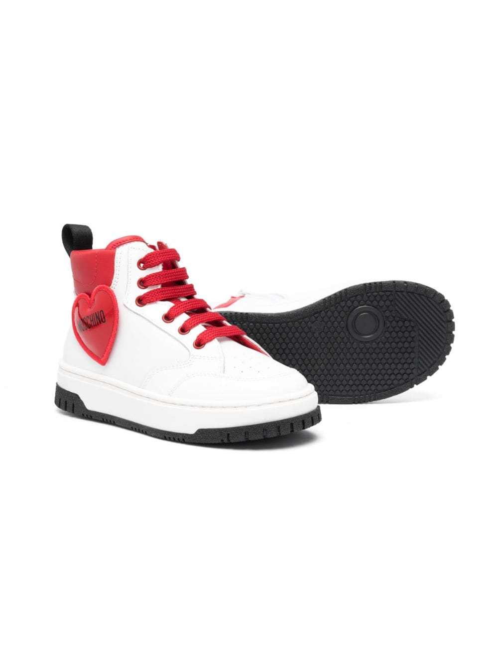Sneakers alte con patch logo a cuore - Rubino Kids