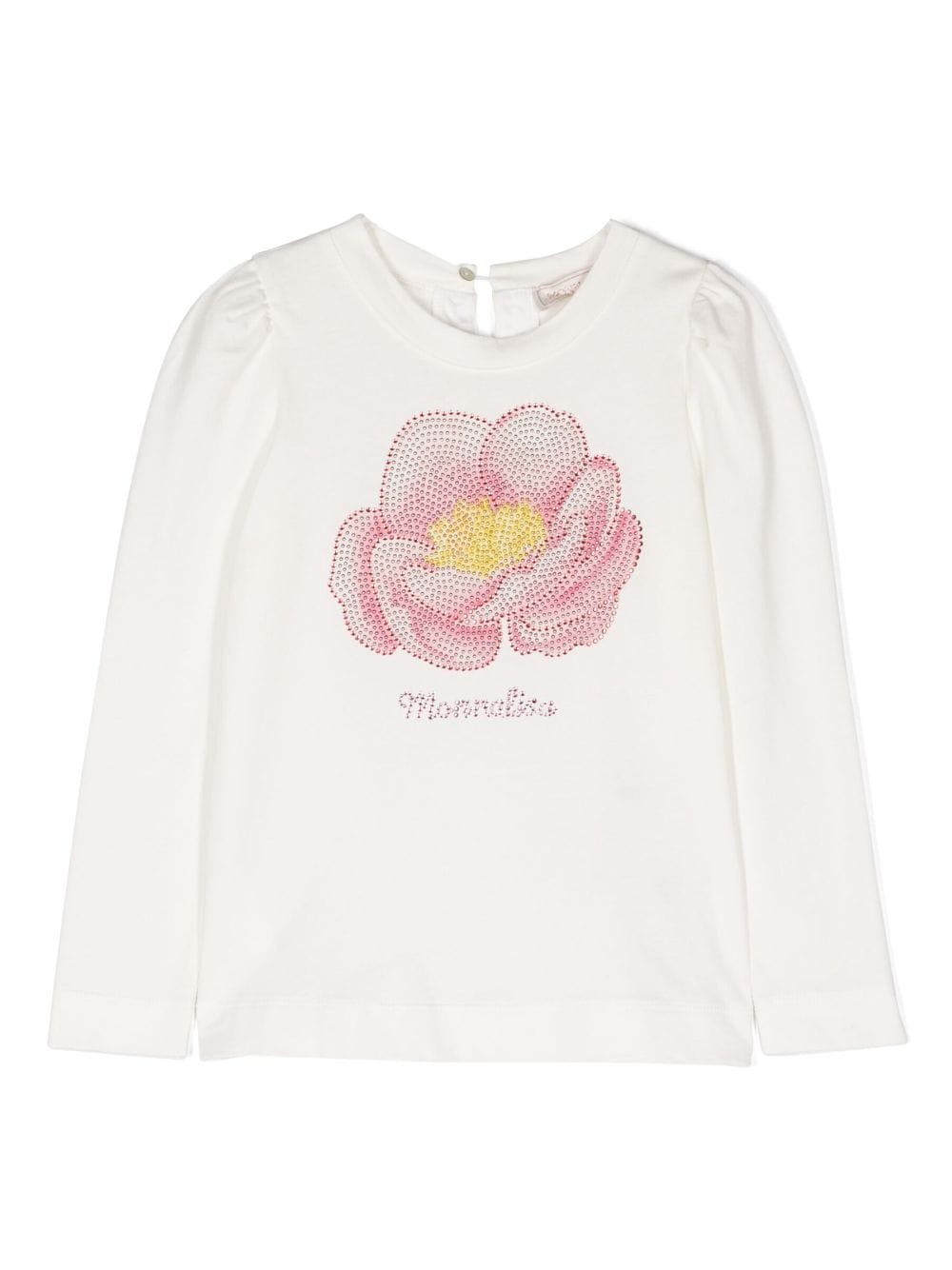 T-shirt con fiore in cristalli - Rubino Kids