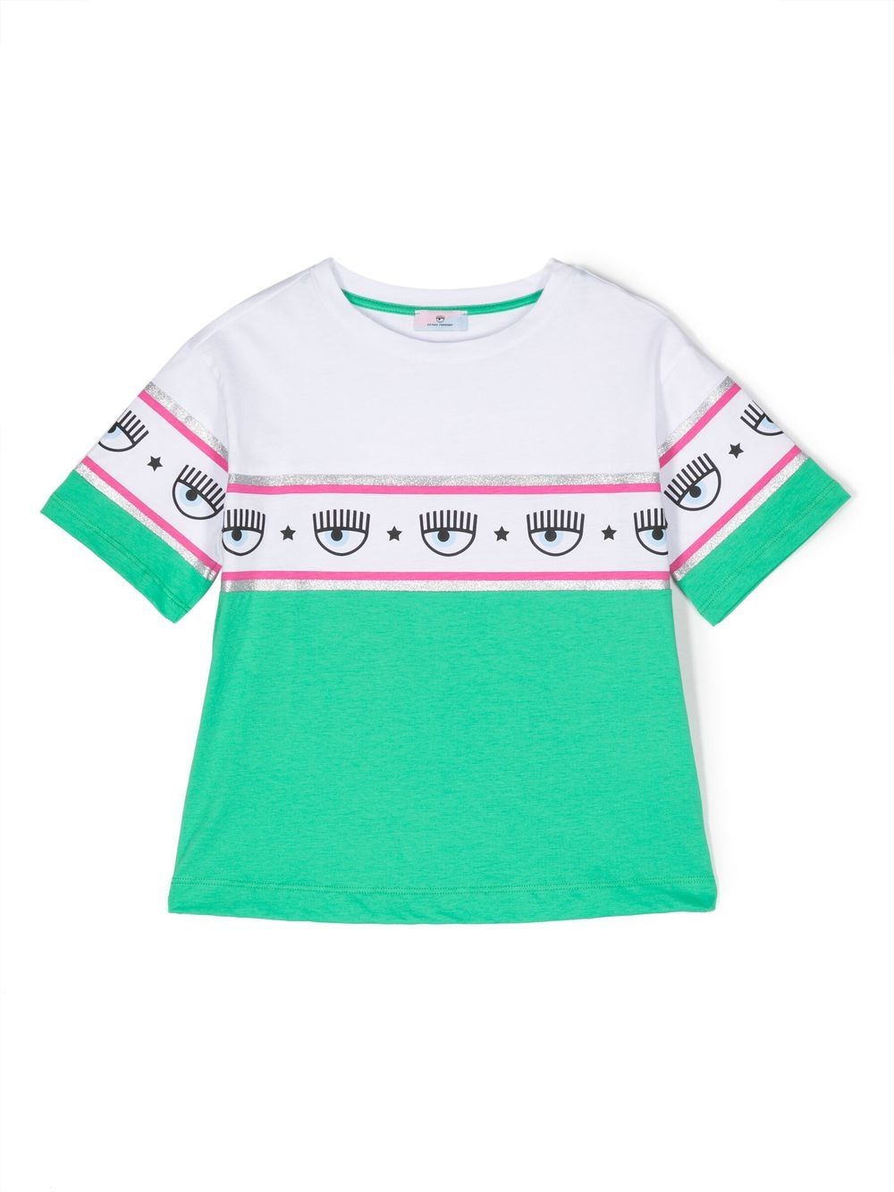 T-shirt con stampa bianca e verde - Rubino Kids