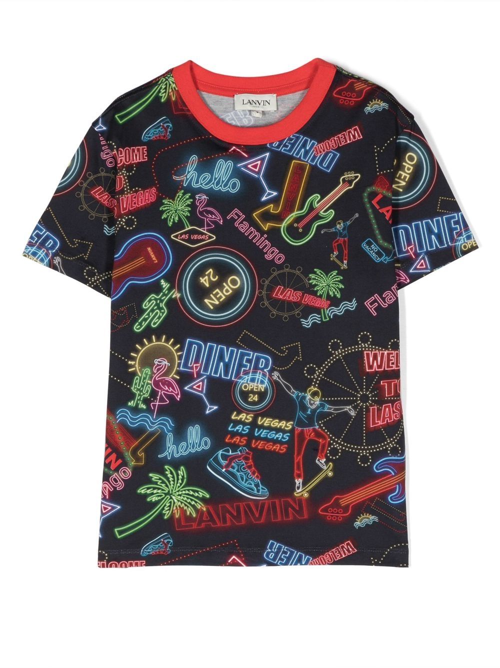 T-shirt girocollo con stampa grafica - Rubino Kids