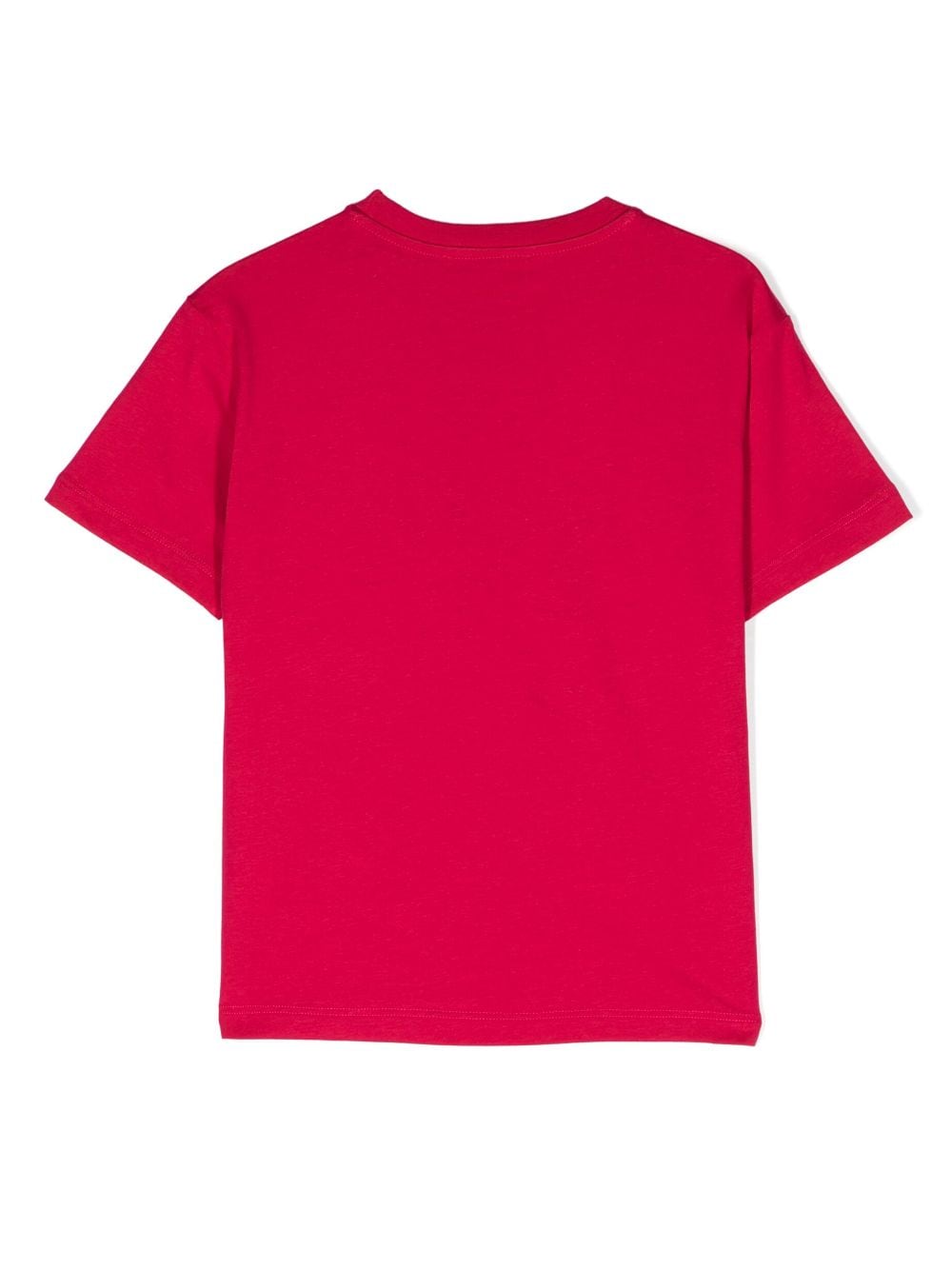 T-shirt in cotone floccato con logo - Rubino Kids