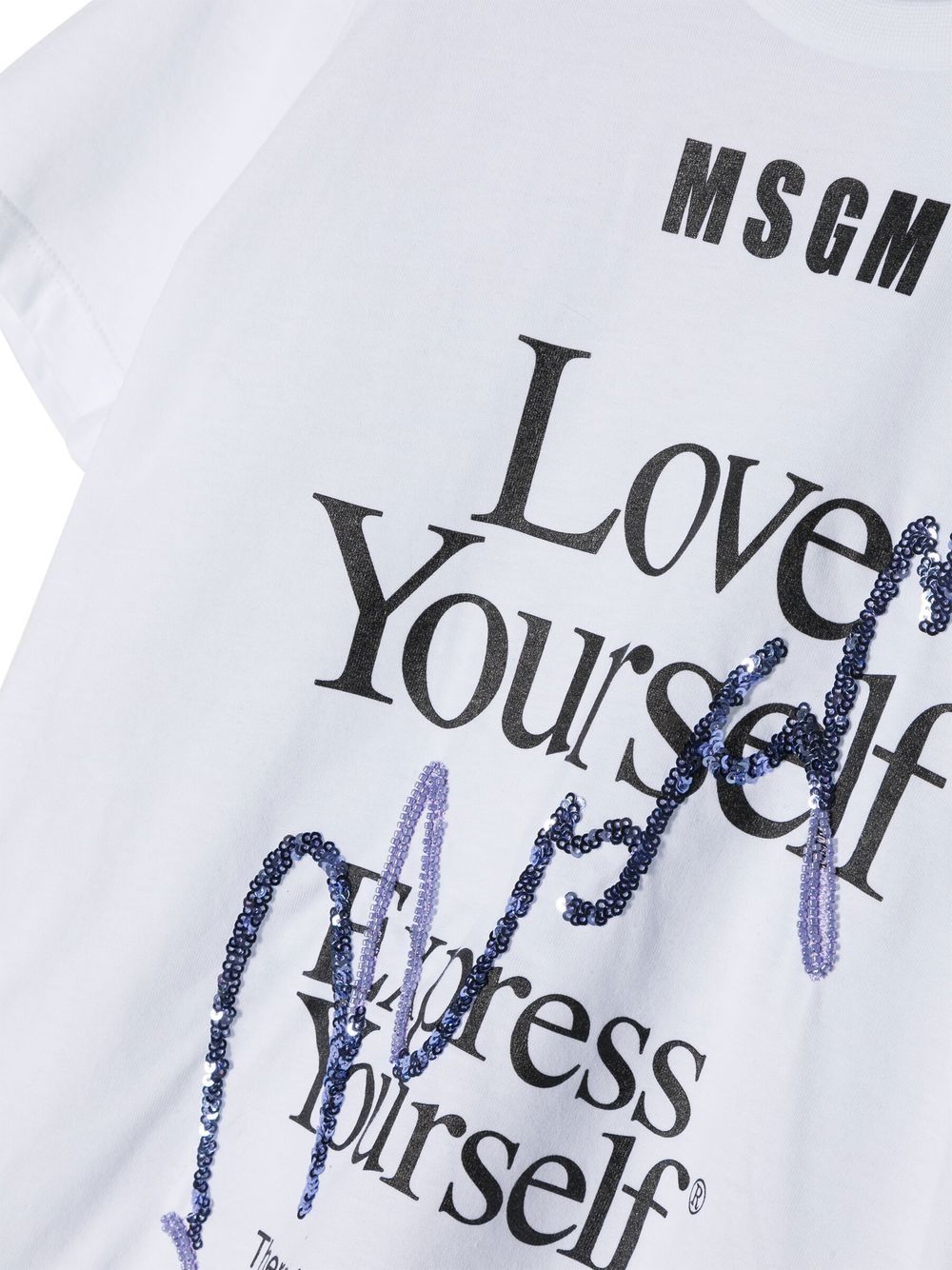 T-shirt Love Yourself con stampa - Rubino Kids